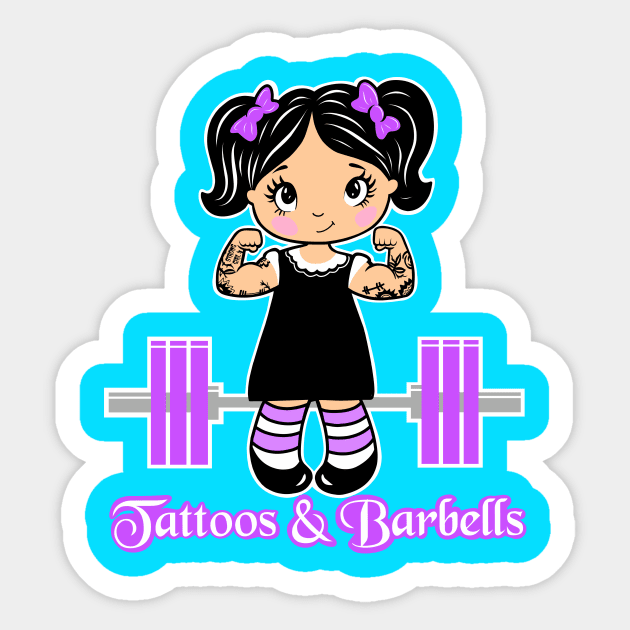 Tattooed girl, fitness girl, gym girl Sticker by TimAddisonArt